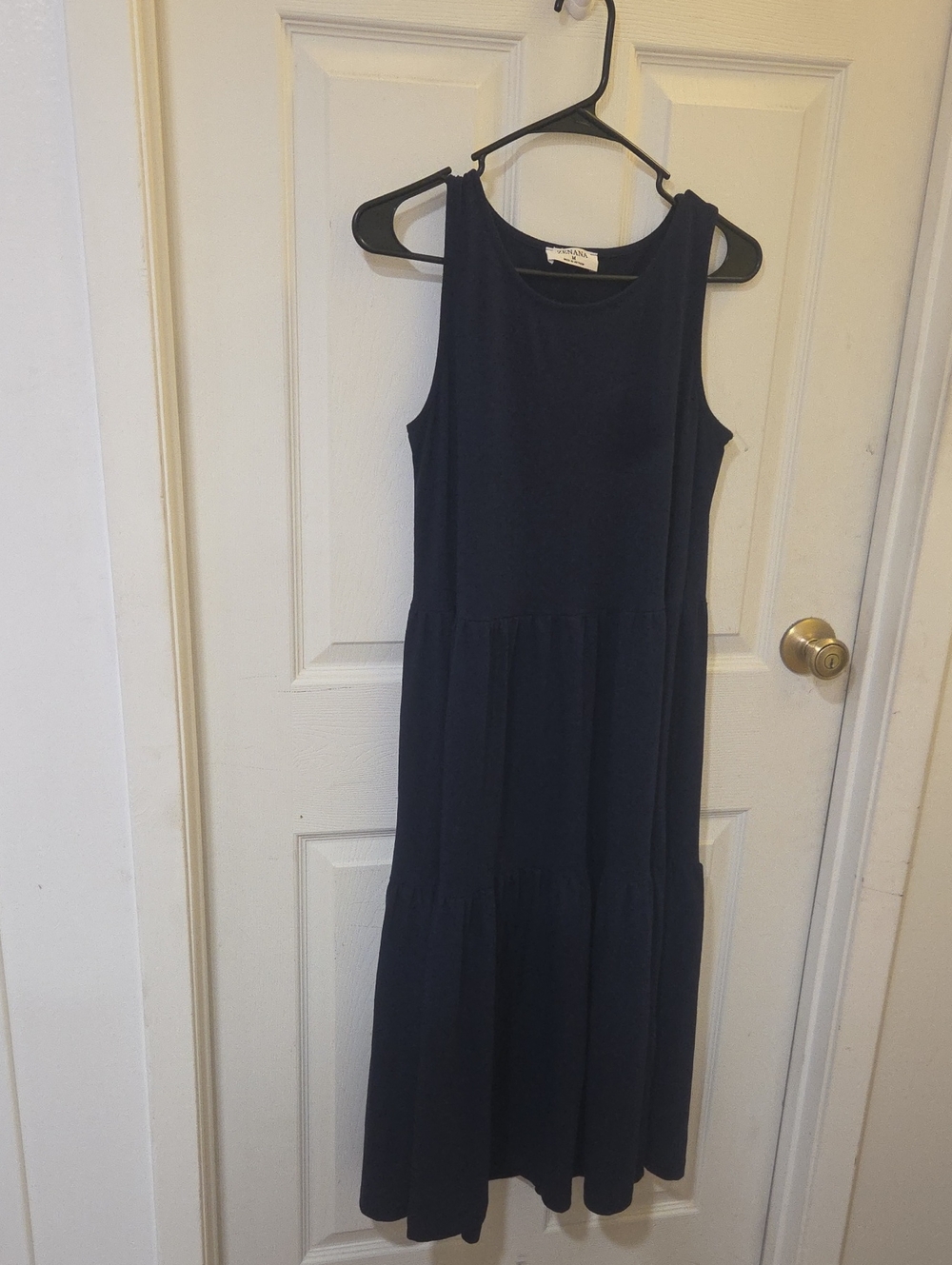 Zenana Outfitters Navy Tiered Sleeveless Maxi Dress